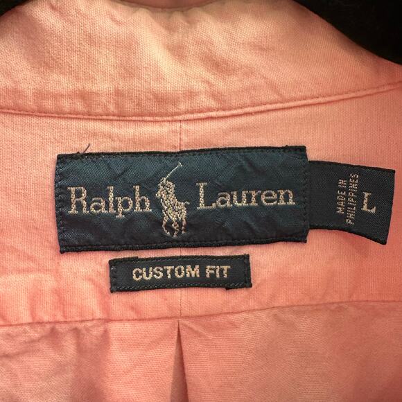 Ralph Lauren Men’s Short Sleeve Button Down Shirt Pink Preppy Casual 90s y2k LG0 - Picture 4 of 5